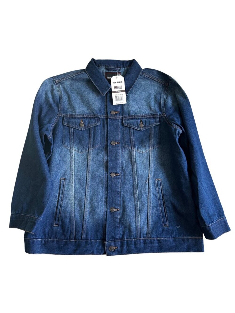 Blu Rock Men's Sz XL  Regular Fit Classic Denim Dark Wash Jacket